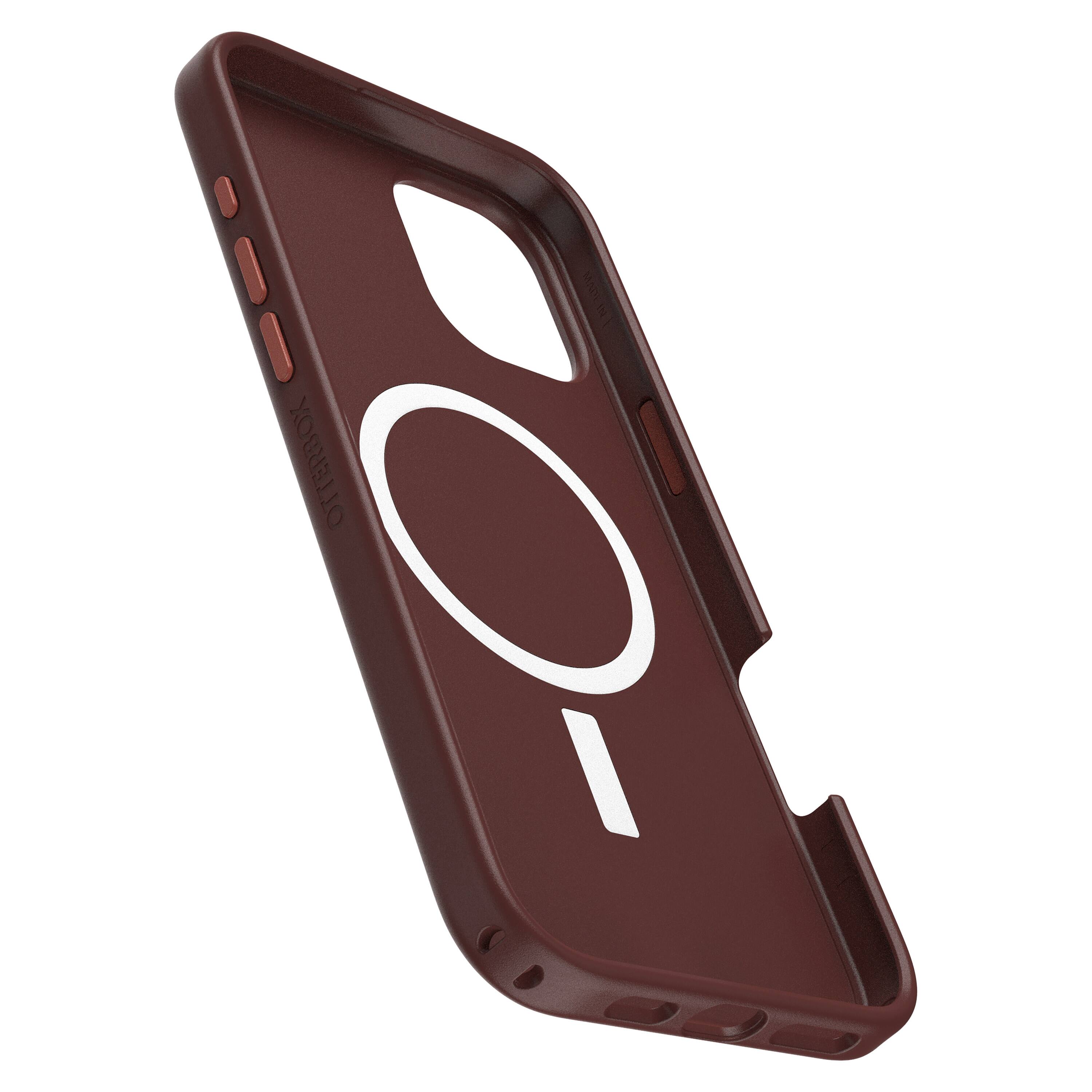 The image features a brown Otterbox case for a cell phone. The case is designed with a camera lens on the back, providing protection for the phone's camera. The case is made of durable materials, ensuring the phone is well-protected from scratches and impacts.