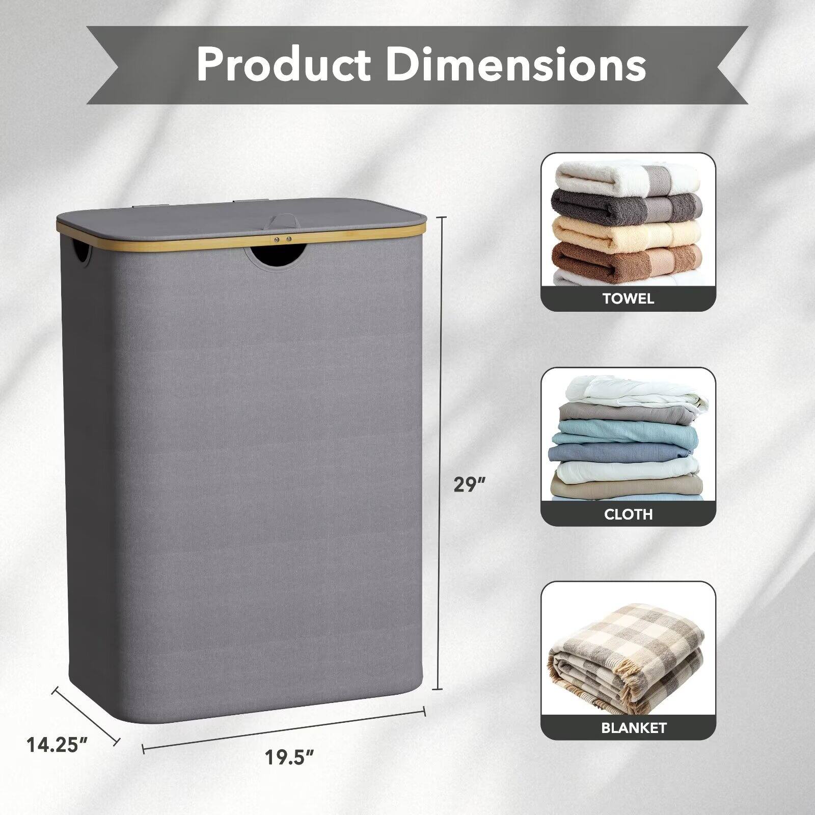 Product Dimensions

- TOWEL: 29"
- CLOTH: 14.25" x 19.5"
- BLANKET