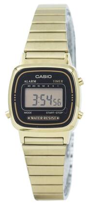 Casio - Digital Stainless Steel Alarm Timer LA670WGA-1DF Women's Watch - Golden