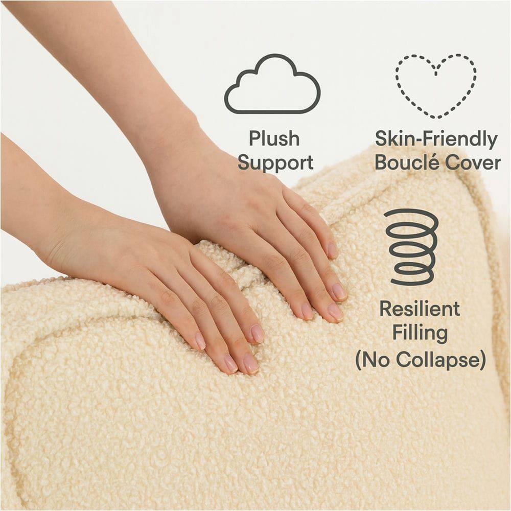 Plush Support  
Skin-Friendly Bouclé Cover  
Resilient Filling (No Collapse)