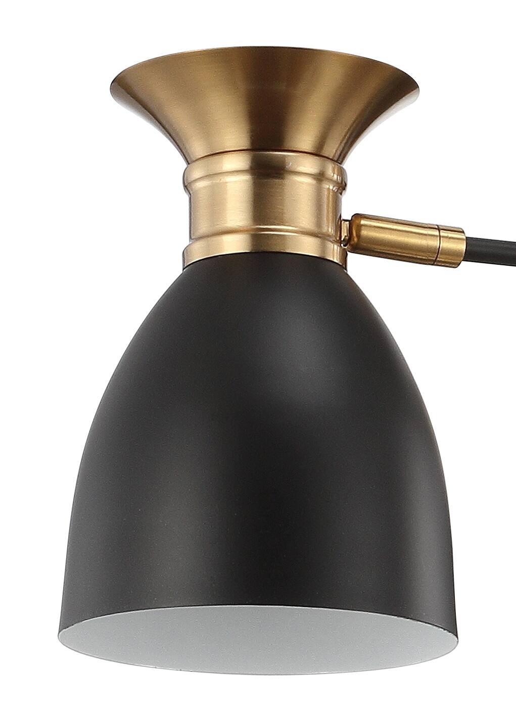 Alt View 4. Jonathan Y - Edison 20" 3-Light Metal LED Pendant, Black/Brass Gold - Black/Brass Gold.