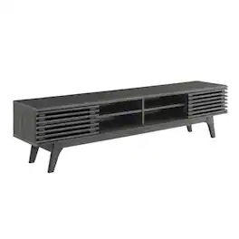 FurniFact - wood entertainment center with spacious TV stand and sleek design - Gray