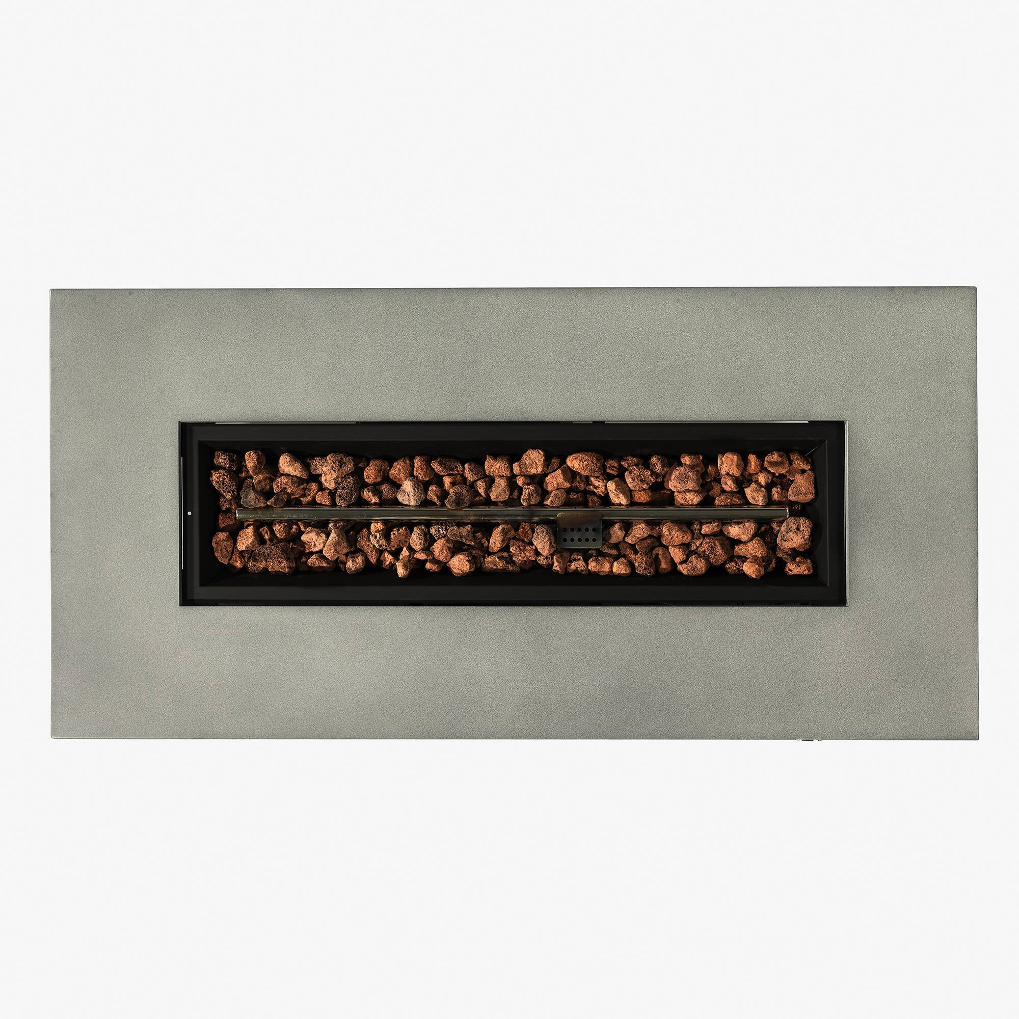 Alt View 6. Mondawe - 42" Propane Gas Fire Pit Table with Glass Wind Guard - Gray.