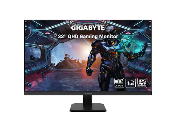 GIGABYTE 32" QHD Gaming Monitor 165H2 HI 1MS 1 MS OC 170Hz IPS SUPER SPEED GIGABYTE