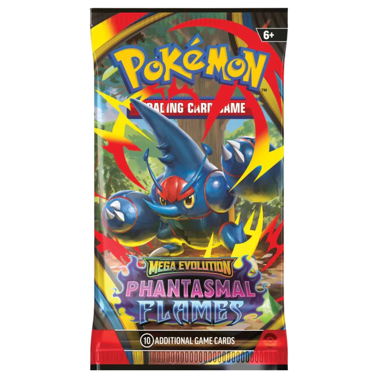 6+ Pokémon Trading Card Game  
Mega Evolution Phantasmal Flames  
10 Additional Game Cards