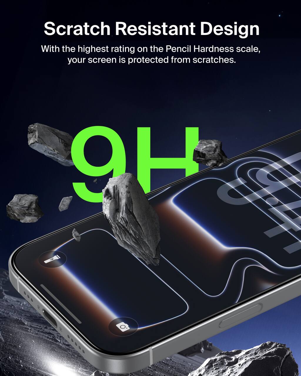 Scratch Resistant Design  
With the highest rating on the Pencil Hardness scale, your screen is protected from scratches.  
9H