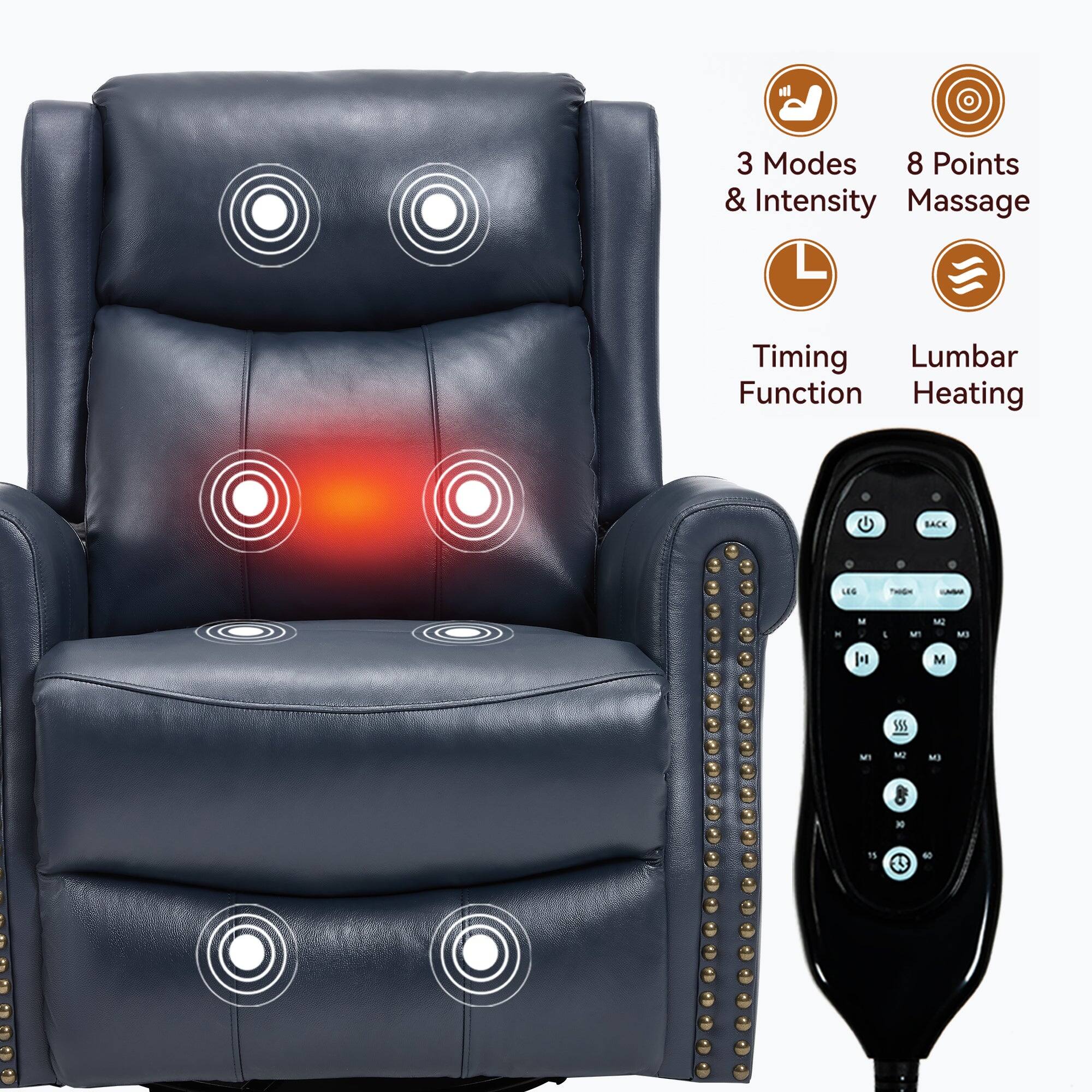 3 Modes & Intensity  
8 Points Massage  
Timing Function  
Lumbar Heating