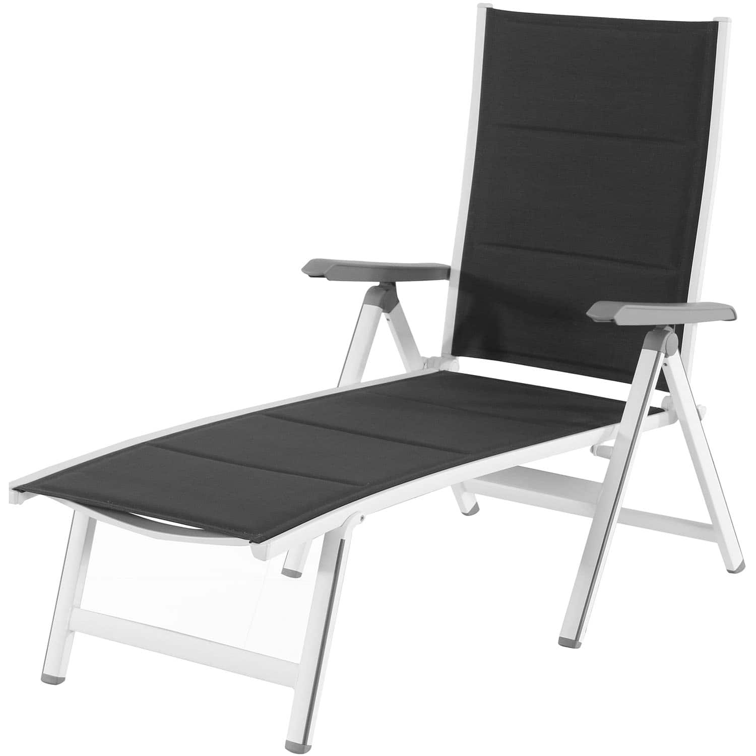Front. Mod Furniture - Everson Padded Sling Folding Chaise Lounge - White/Gray.