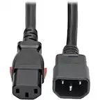Front. Tripp Lite - Tripp Lite by Eaton Heavy-Duty PDU Power Cord Locking C13 to C14 - 15A 250V 14 AWG 10 ft. (3.05 m) - For Computer - Black.