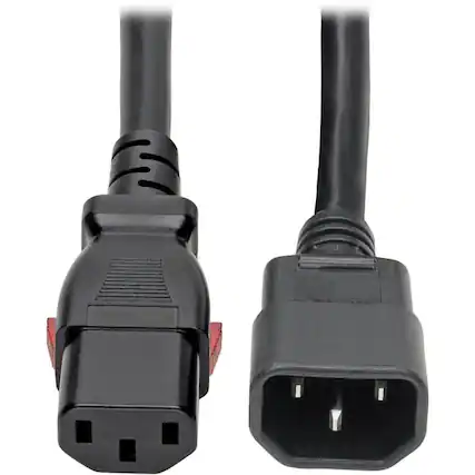 Front. Tripp Lite - Eaton Tripp Lite Series Heavy-Duty PDU Power Cord, Locking C13 to C14 - 15A, 250V, 14 AWG, 10 ft. (3.05 m) - For Compute - Black.
