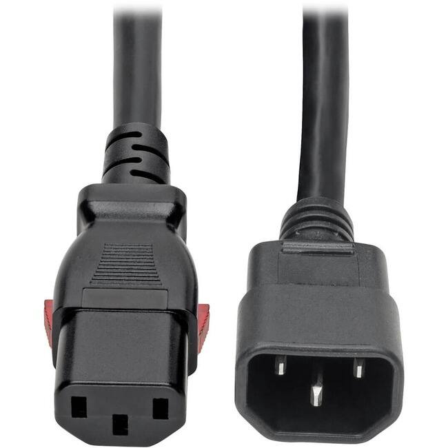 Front. Tripp Lite - Eaton Tripp Lite Series Heavy-Duty PDU Power Cord, Locking C13 to C14 - 15A, 250V, 14 AWG, 10 ft. (3.05 m) - For Compute - Black.