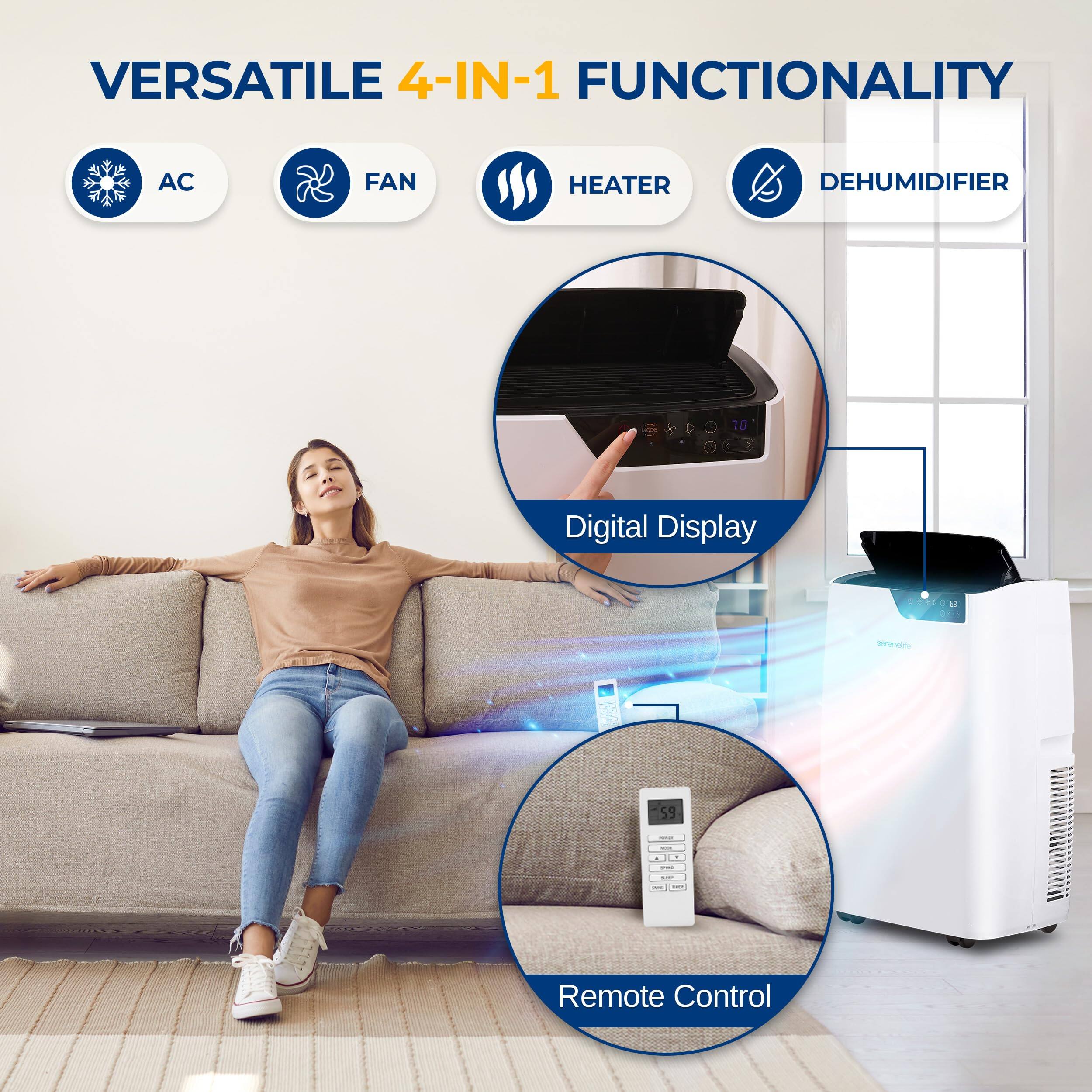 VERSATILE 4-IN-1 FUNCTIONALITY  
AC FAN HEATER DEHUMIDIFIER  
Digital Display  
Remote Control