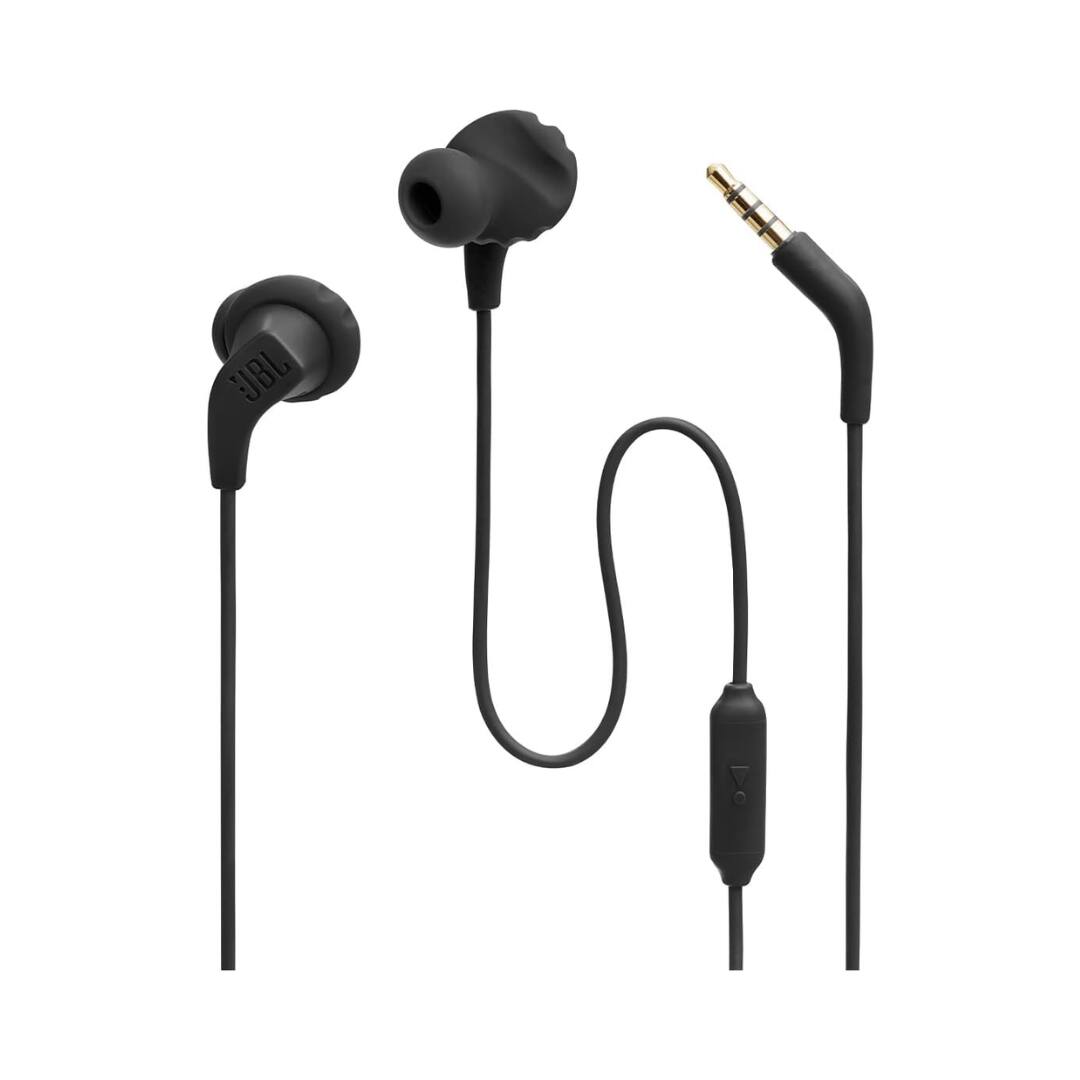 JBL - Endurance Run 2 Wired Sports In-Ear Headphones with Pure Bass Sound, Waterproof, Black