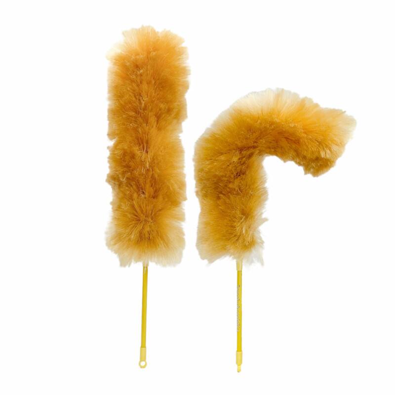 Angle. Kitchen + Home - Large Static Duster - 27" Inch Electrostatic Feather Duster - Gold - gold.
