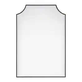 Elegant Kitchen and Bath - Notched Metal Mirror 30x42 inch - Black