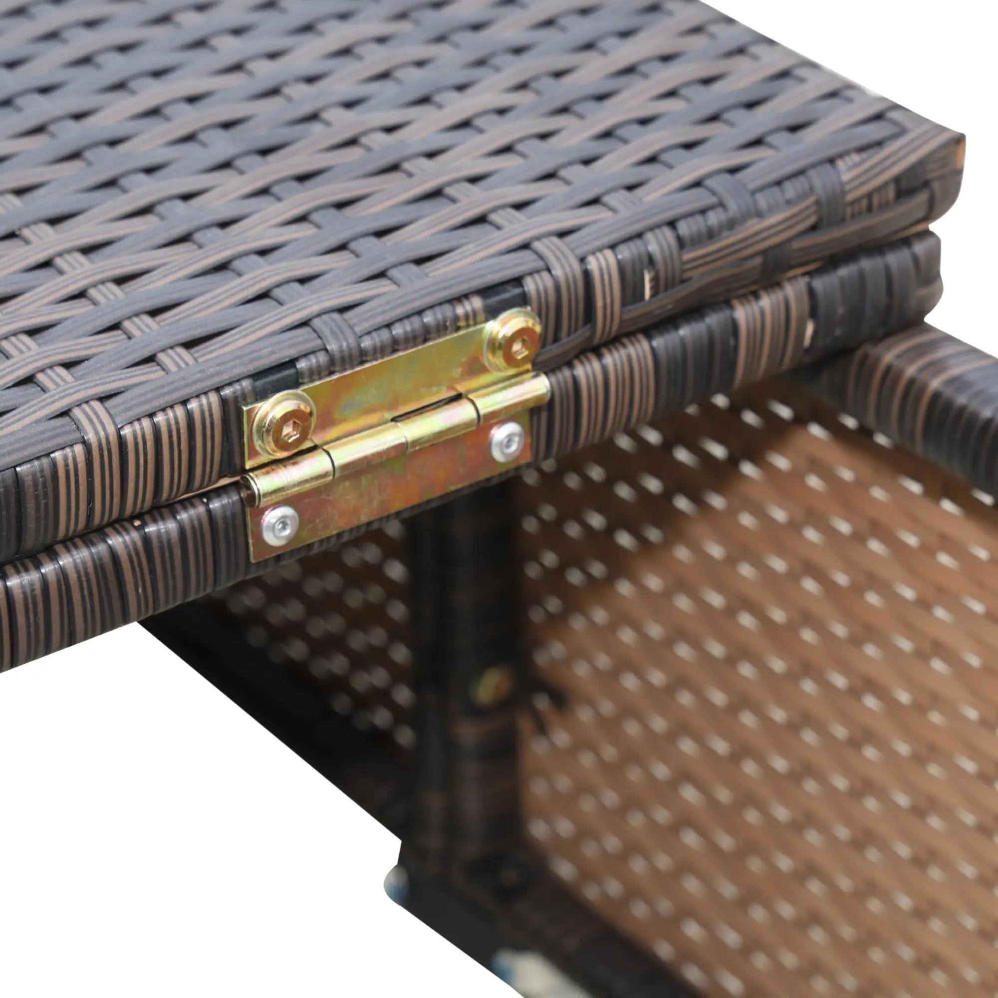 Alt View 7. Spaco - Spaco Outdoor Lounge Chair Set, Adjustable Rattan Recliners, Cushions, Table - Beige.