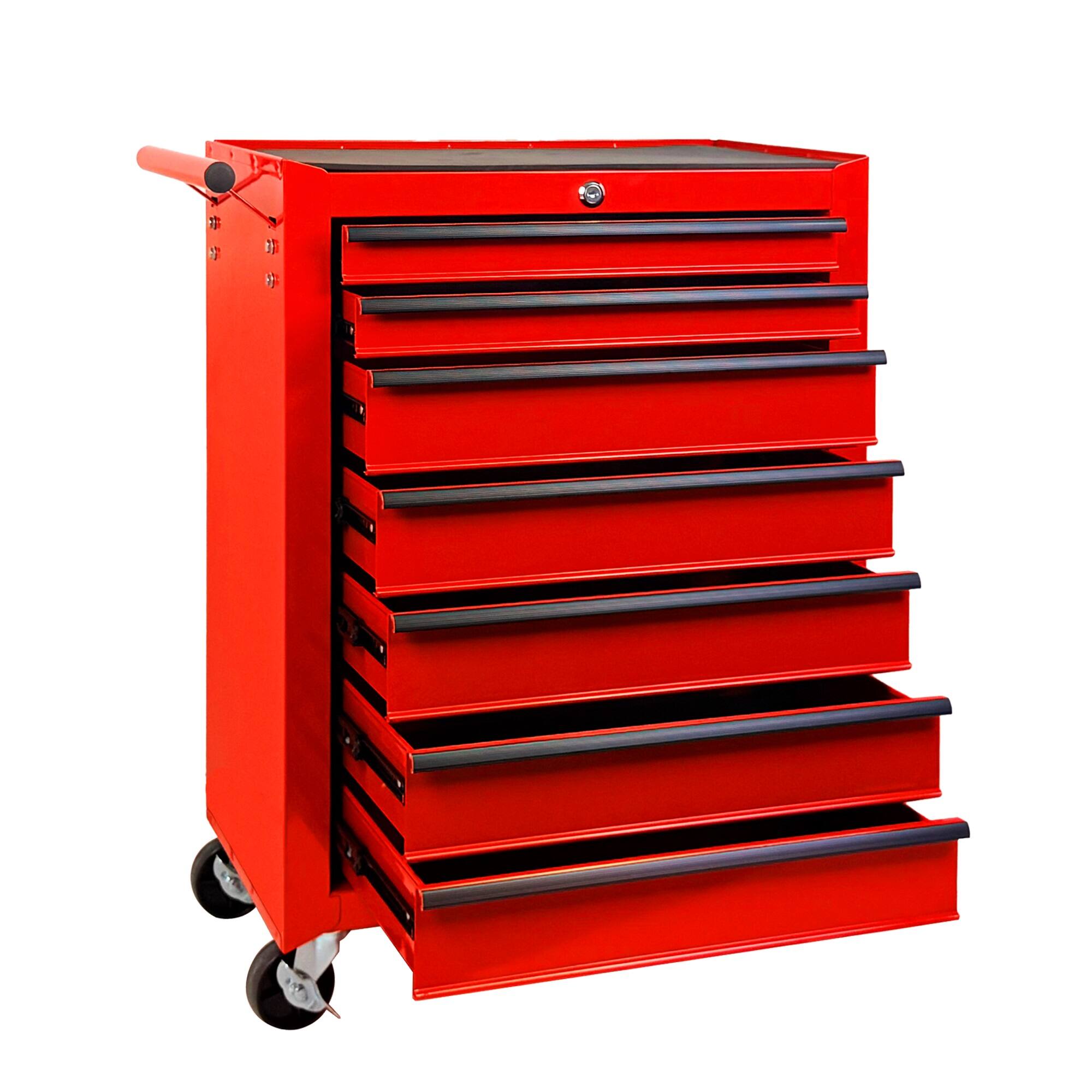 Alt View 1. Boyel Living - RED Rolling Metal Tool Chest with 7 Drawers, 20" 7-Drawer Tool Chest Cabinet.
