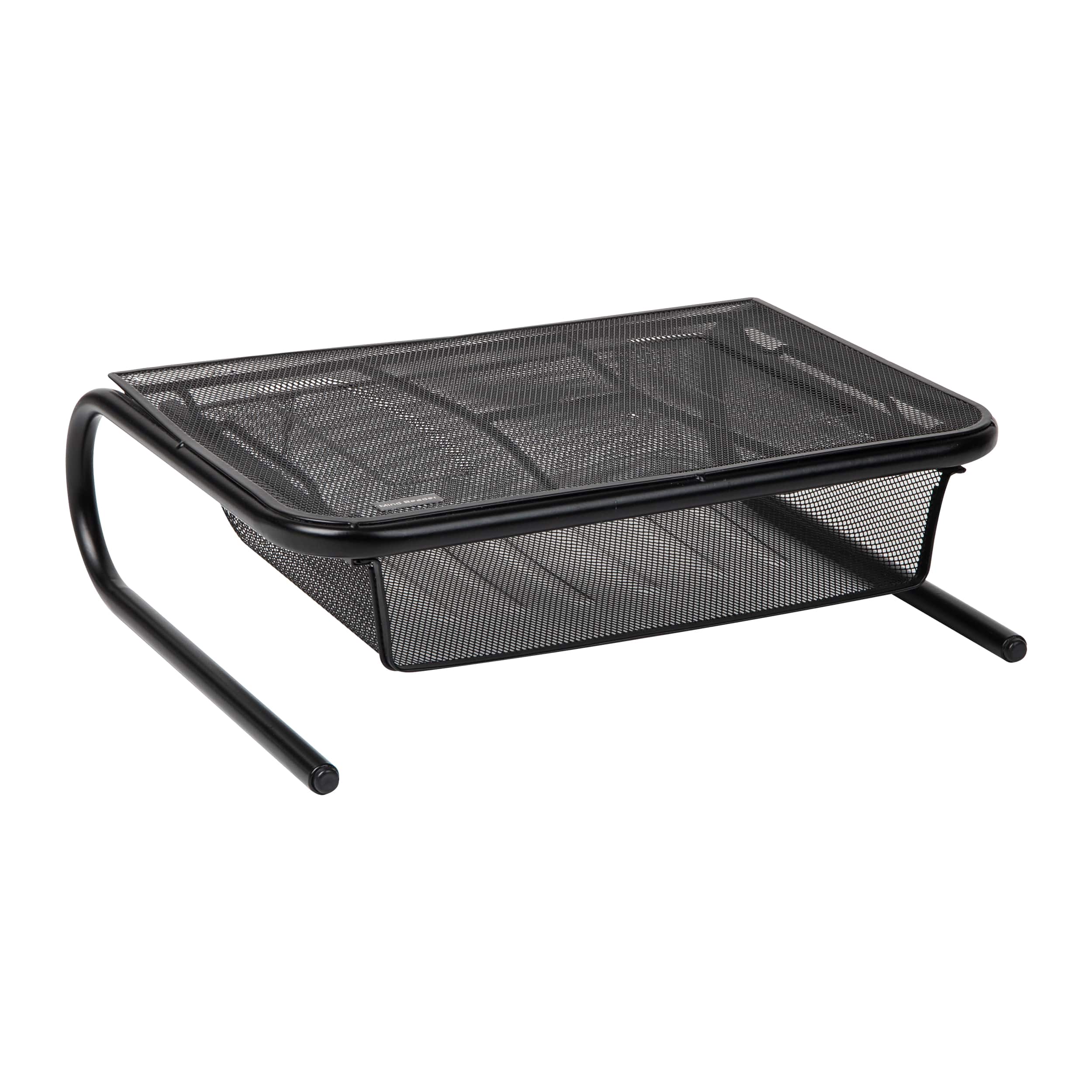 Alt View 16. Mind Reader - Monitor Stand, Ventilated Laptop Riser, Desktop Organizer, Paper Tray, Metal Mesh, 16.75"L x 13"W x 5.25"H - Black.
