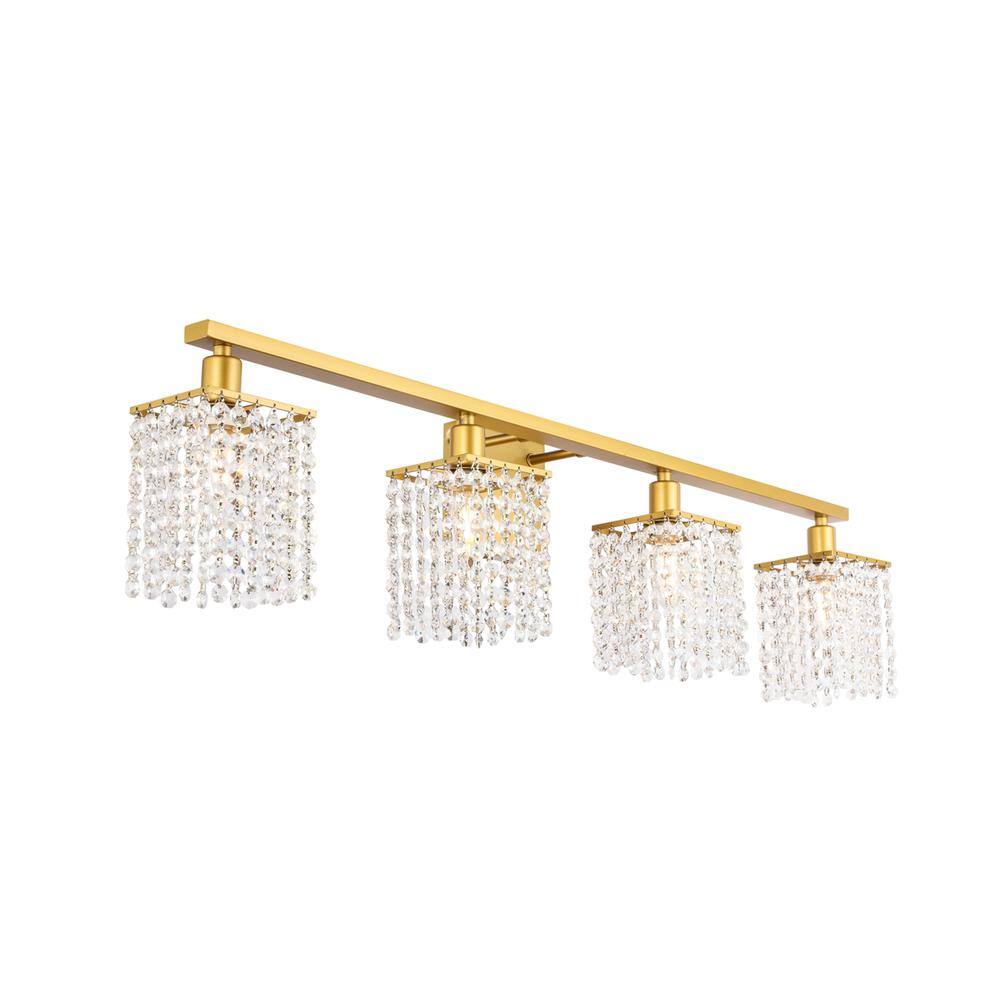 Alt View 4. Living District - Phineas 4 light Brass and Clear Crystals wall sconce - Brass And Clear Crystals.