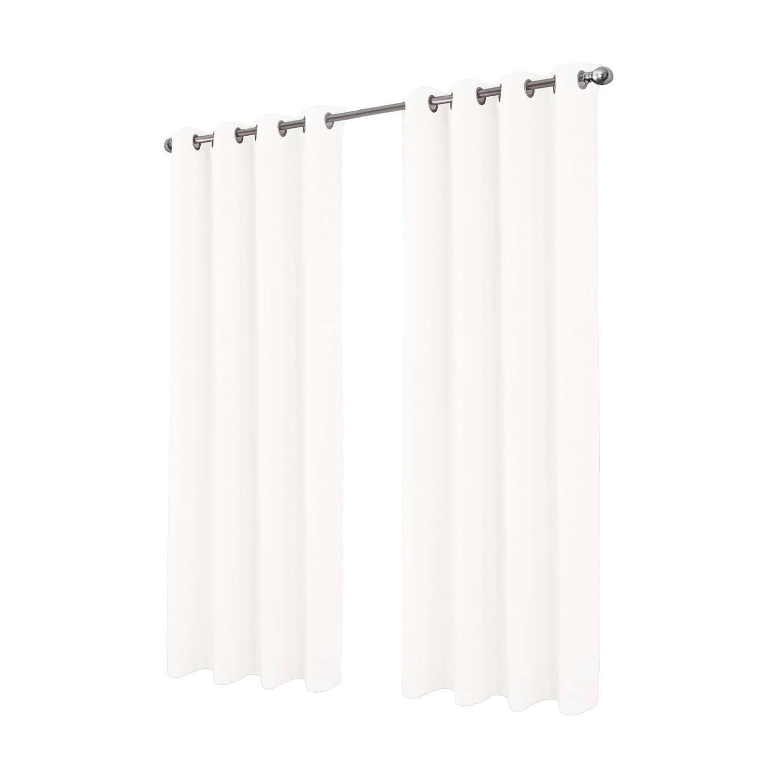 Front. RT Designers Collection - RT Designer Collection Calypso Shimmer Jacquard 2 Pack Grommet Curtain Panel Pair 36" x 84" White - White.
