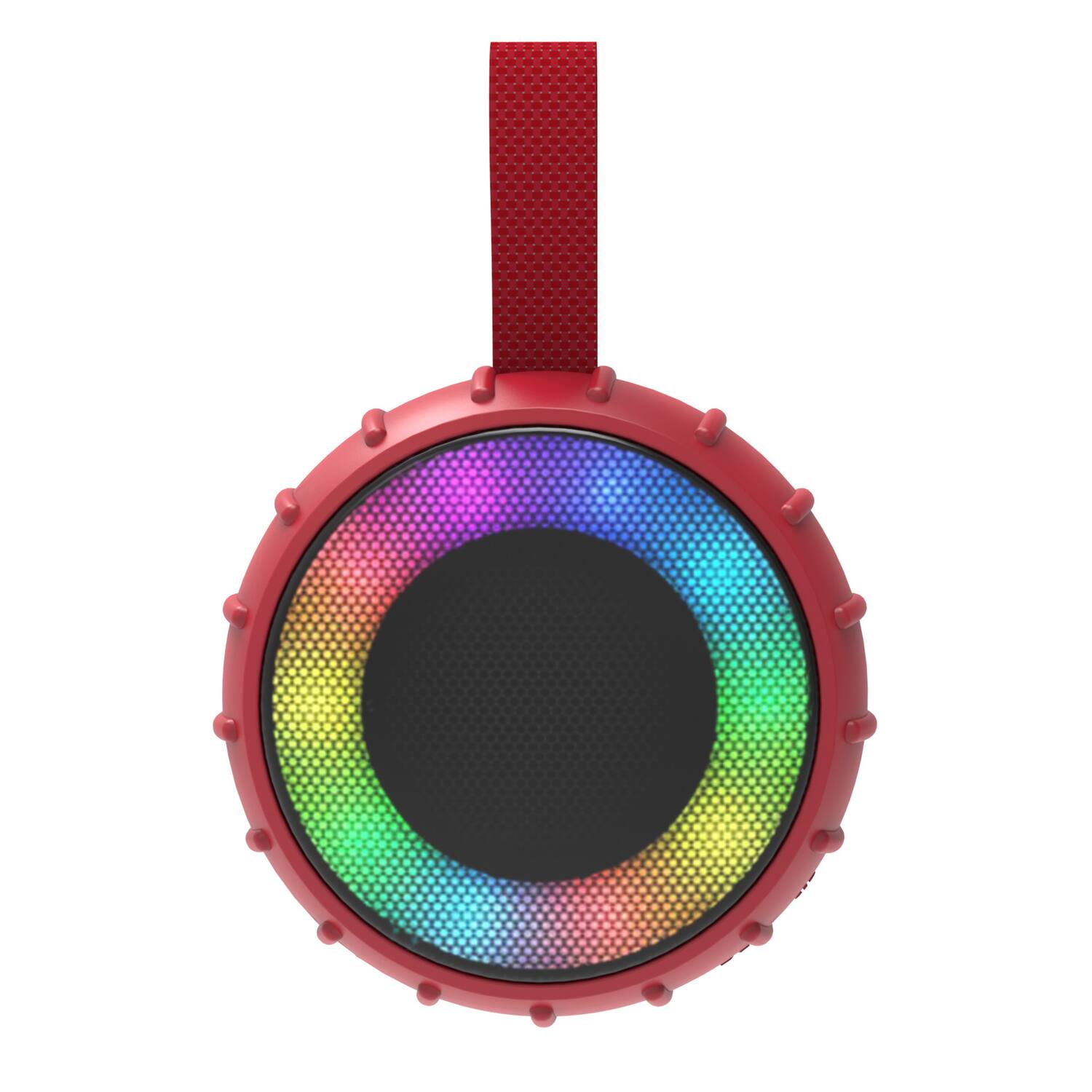 Left. RCA - 5W Flame-101 Viper Mini Bluetooth Party Speaker, TWS, RGB Lights, USB/microSD/Aux, FM Radio - Red.