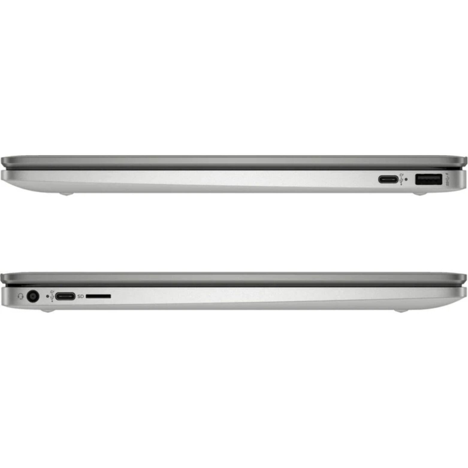 Alt View 4. HP - 14a-NA1093cl 14" FHD Intel Celeron N4500 1.1 GHz up to 2.8 GHz 8 GB 128 GB eMMC Intel UHD Graphics Chrome OS Chromebook - Mineral Silver.