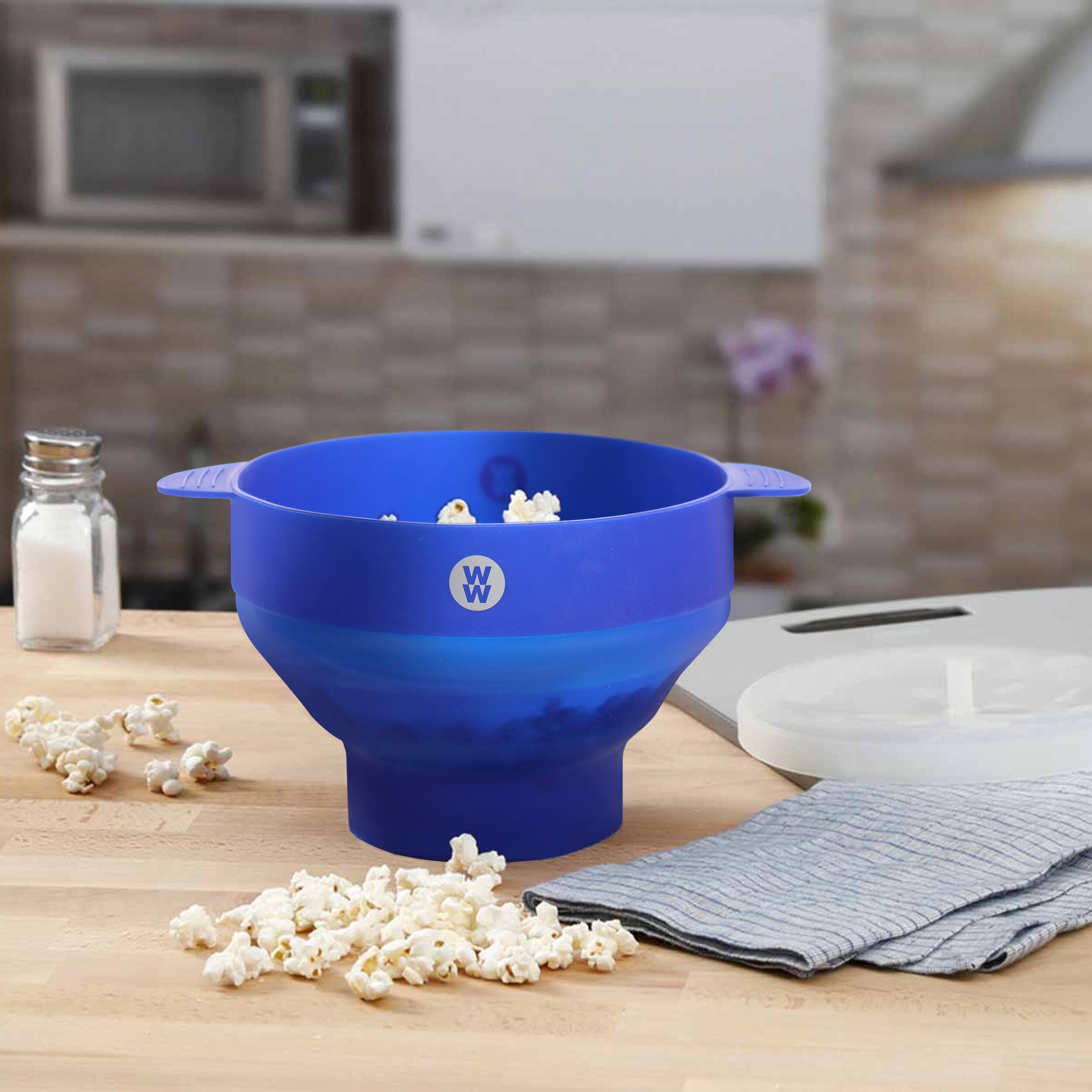 Alt View 4. WW Healthy Kitchen - WW Healthy Kitchen 2 Piece Silicone Microwave Popcorn Popper in Blue - Blue.