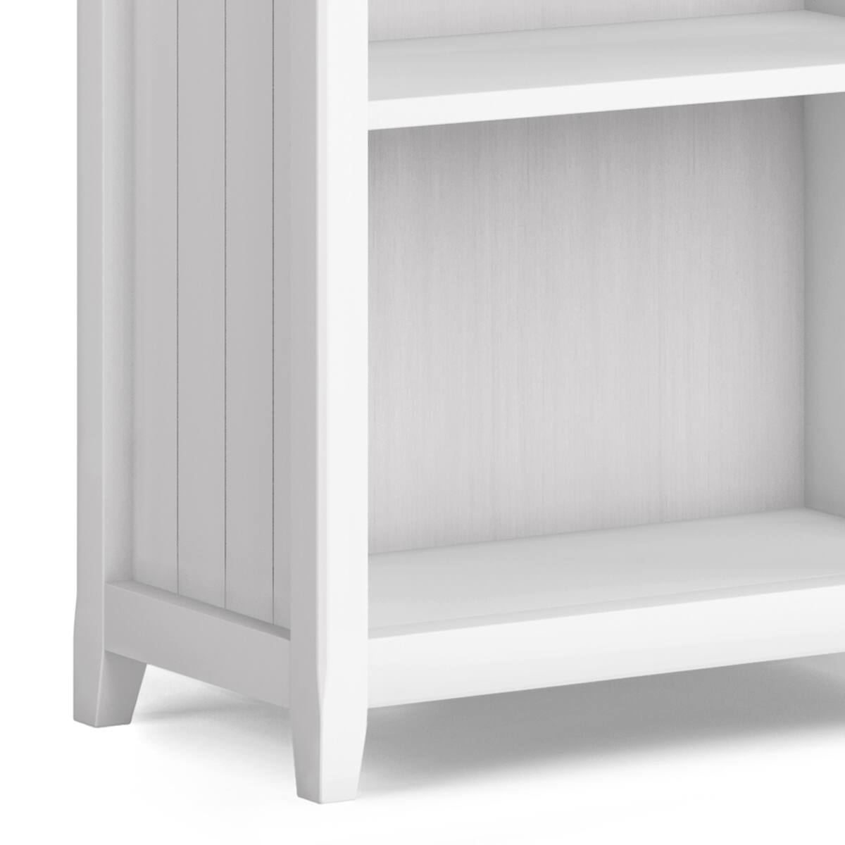 Alt View 4. Simpli Home - Acadian SOLID WOOD 72 inch x 26 inch Transitional 5 Shelf Bookcase in White - White.