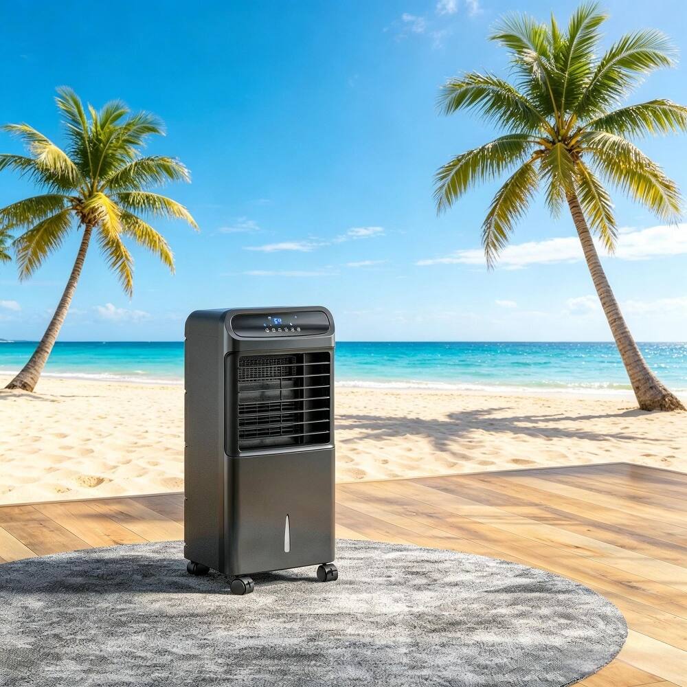 Alt View 5. Loheer - Loheer Evaporative Air Cooler Ice Cooling Fan with Remote Oscillating Portable Swamp Cooler Black.