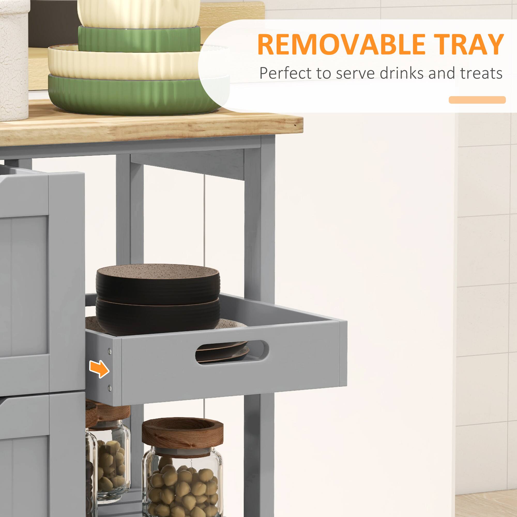 REMOVABLE TRAY
Perfect to serve drinks and treats