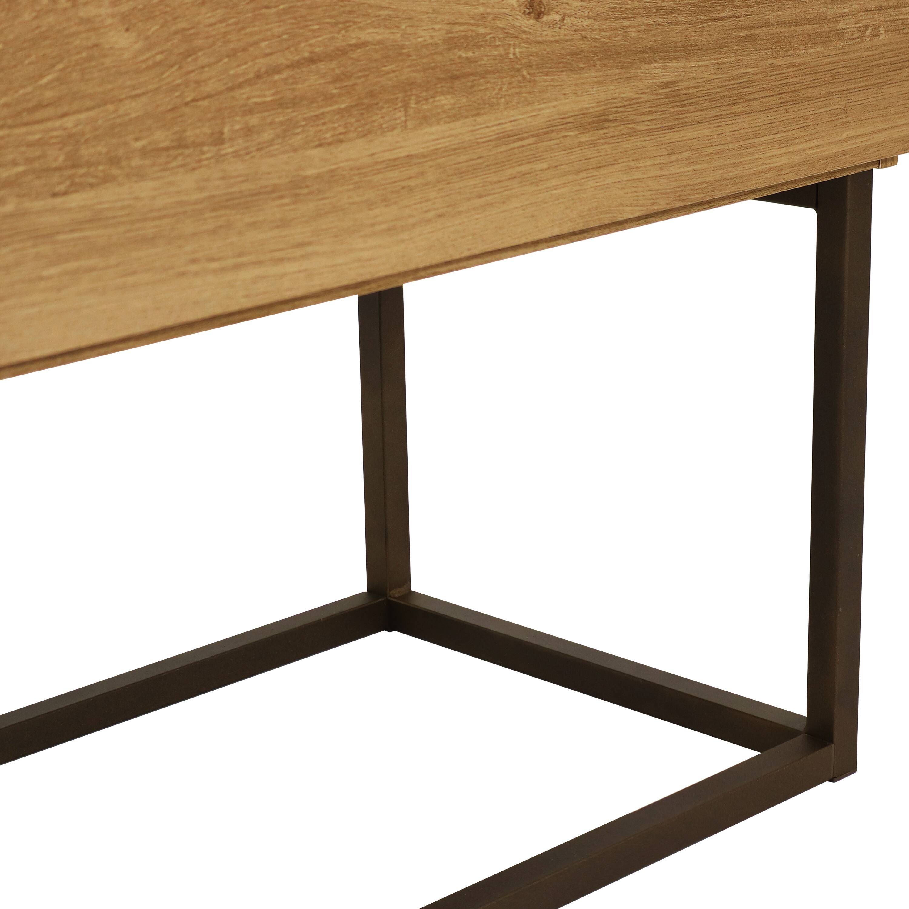 Alt View 9. Sunnydaze - Industrial-Style MDP Buffet Table - 54.75 in - Brown.