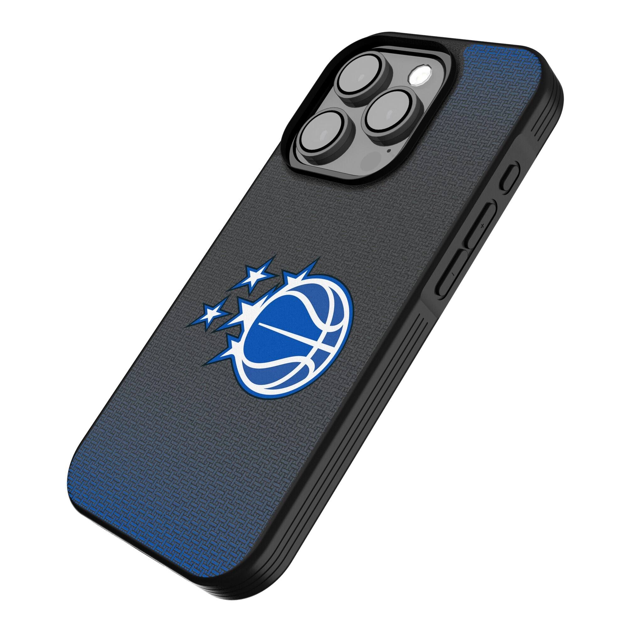 Alt View 1. Keyscaper - Orlando Magic Linen Logo iPhone Bump Case - 16 Pro Max - Black.