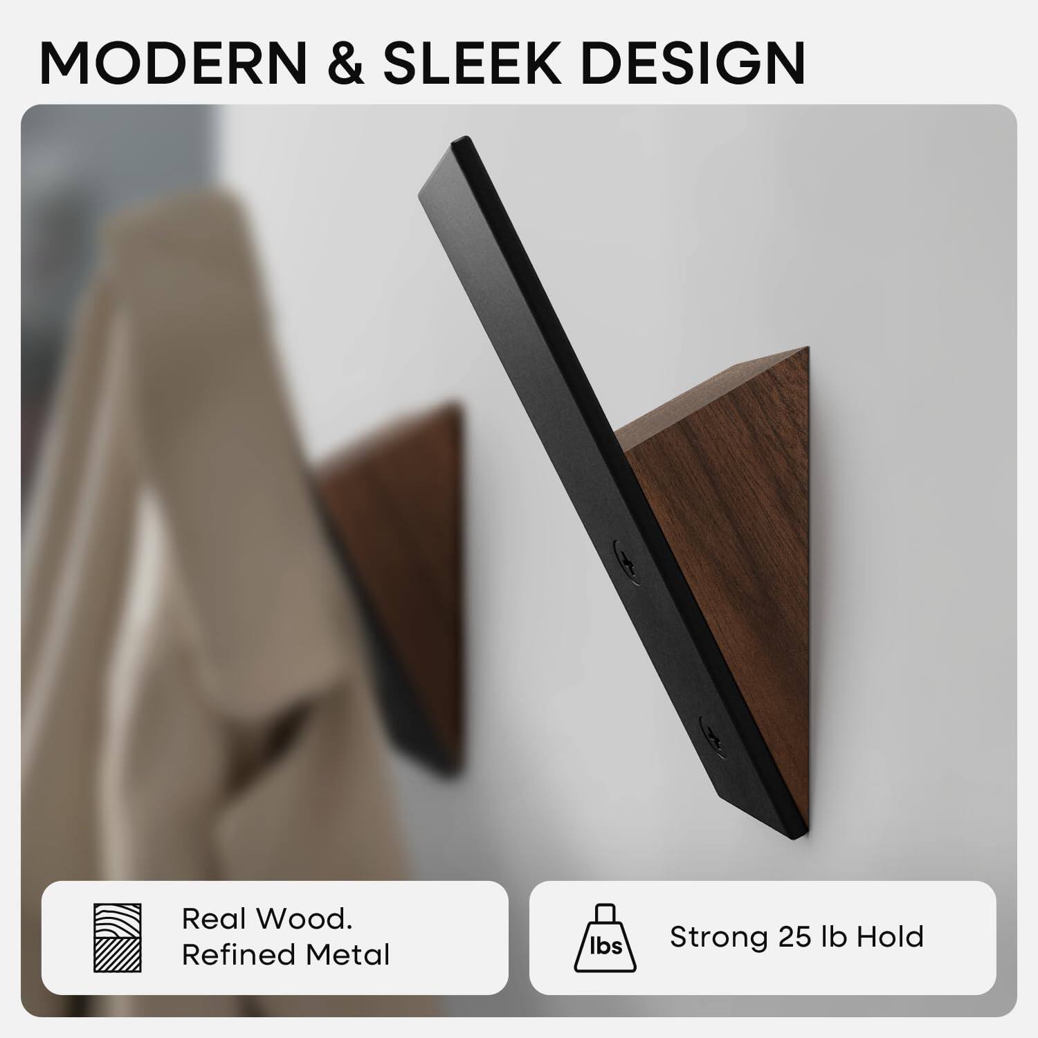 MODERN & SLEEK DESIGN

Real Wood. Refined Metal

Strong 25 lb Hold