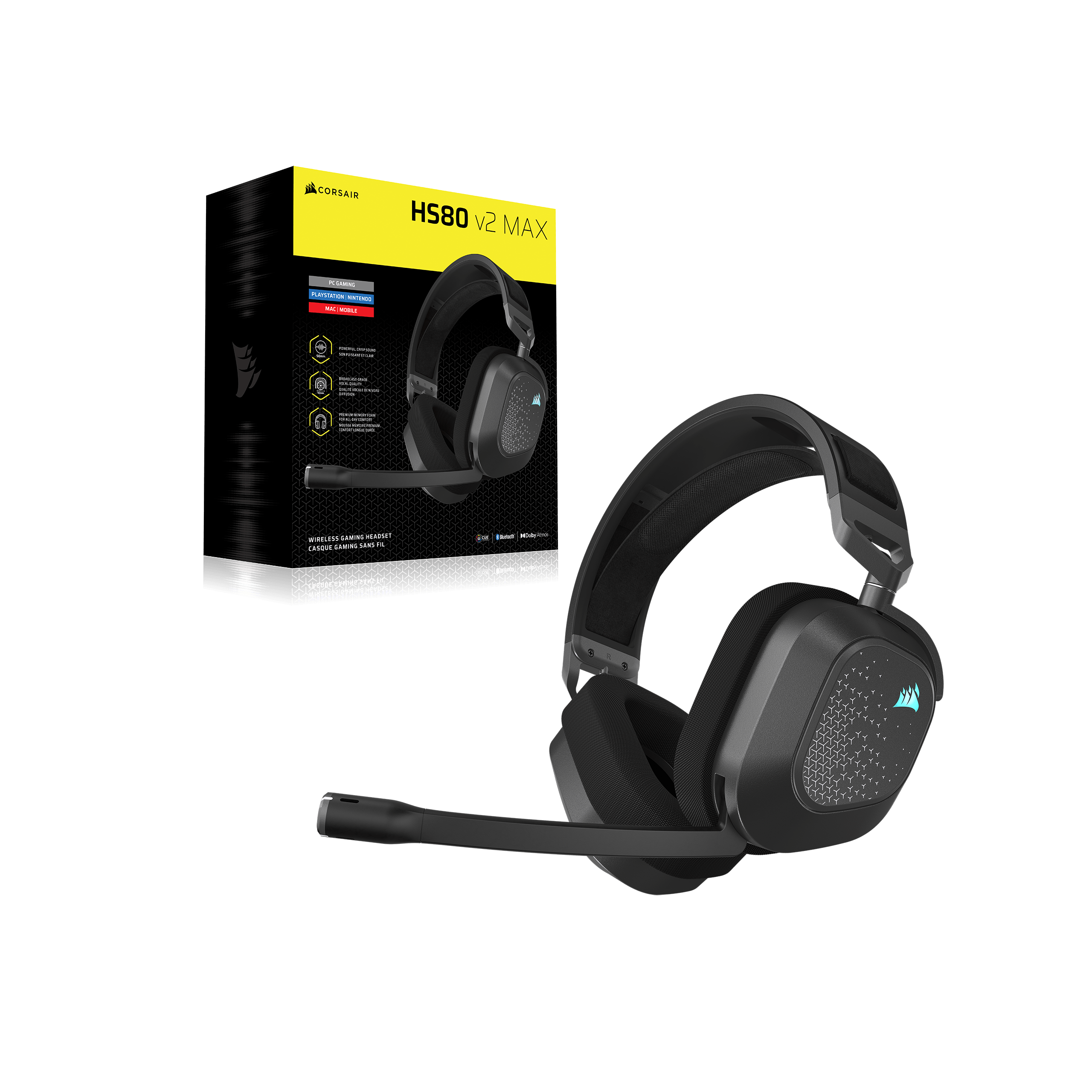 CORSAIR  
HS80 v2 MAX  
PLEAMING PURISTATION KING GO MORCI  
KHOPELY -  
POSALES - 314 John NO - SPEAK -  
PRONNOMACONG OCHOOL INSTACTIONS, -  
WIRLESS GAMING HEADSET  
FOR [Ark]  
univer  
pro
