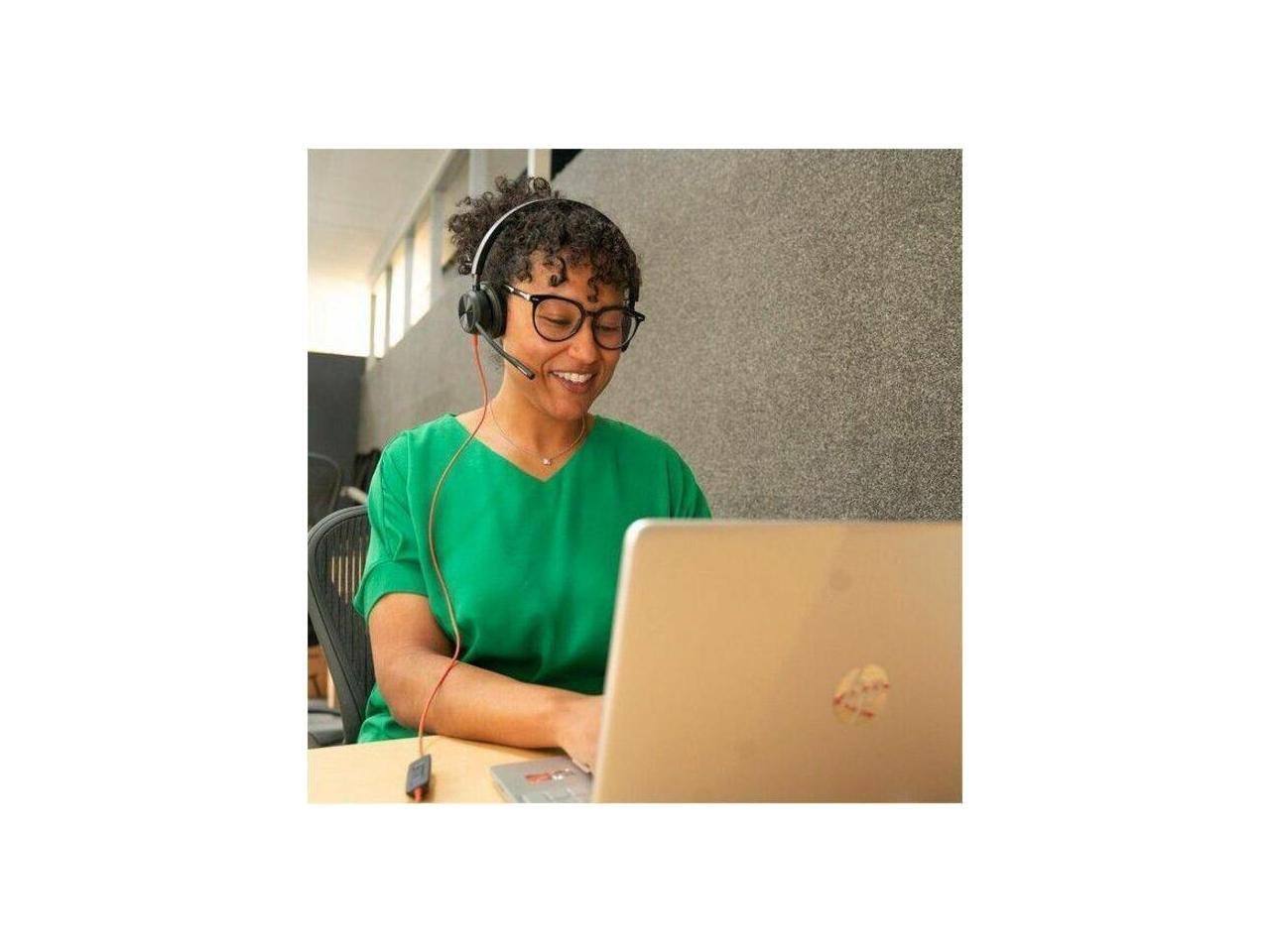 Alt View 4. HP - Poly Blackwire 8225 USB-C Stereo Headset - Noise Cancelling Mic - TAA Compliant - Red.