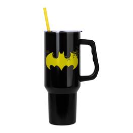 Silver Buffalo - DC Comics Batman Logo 40-Ounce Stainless Steel Tumbler With Handle - Multi-Colored