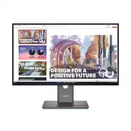 Lenovo - ThinkVision 27" IPS LED QHD (2560x1440) 24Hz - 120Hz Monitor (HDMI, USB, DP) - Black