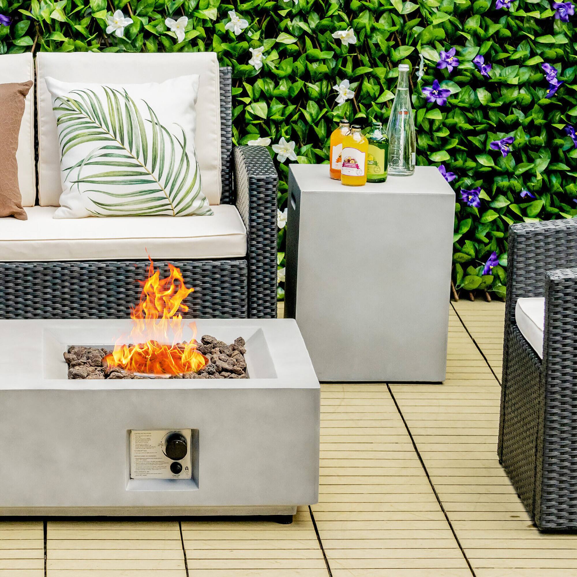 Alt View 3. Gymax - Gymax Propane Tank Cover Hideaway Table for Standard 20 lbs Propane Tank Grey - Grey.