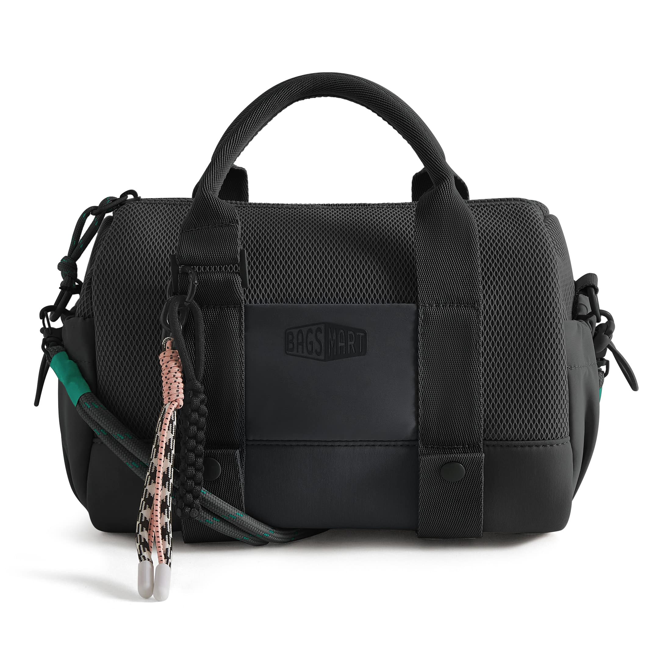 Bagsmart - REIKI 5.5L Mini Duffle Bag, Compact Water-Resistant Gym & Commuter Shoulder Tote with Adjustable Bottom Straps - Black