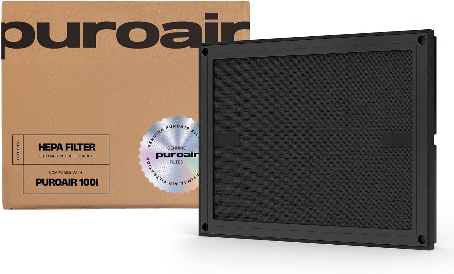 PuroAir - 100i HEPA Filter with CarbonTech 3-Layer Defense – Filters 99.9% of Pollen, Dust, Dander, Smoke & Odors - Black