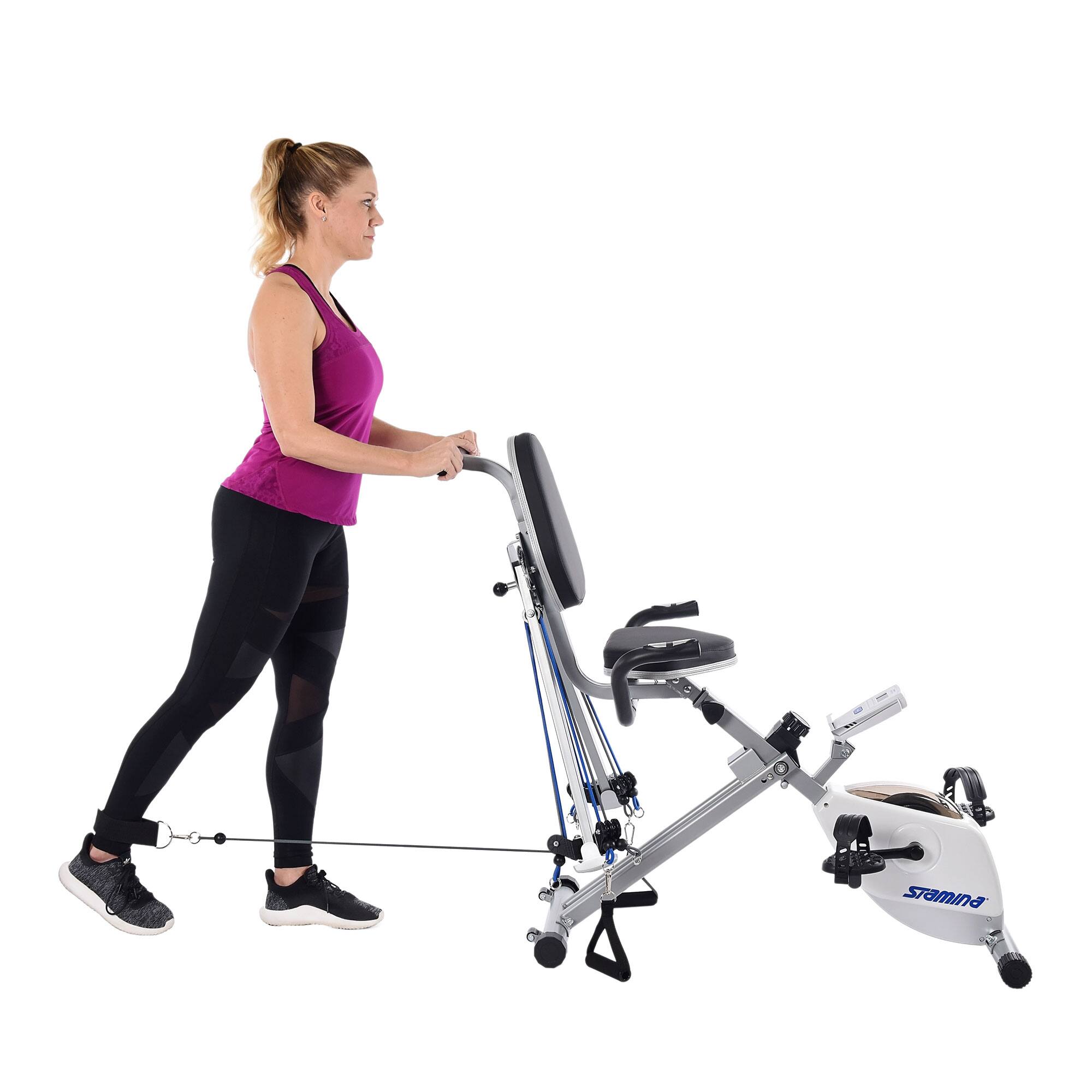 Alt View 3. Stamina Products - Stamina Products Strength System Stationary Magnetic Fitness Exercise Bike - White.