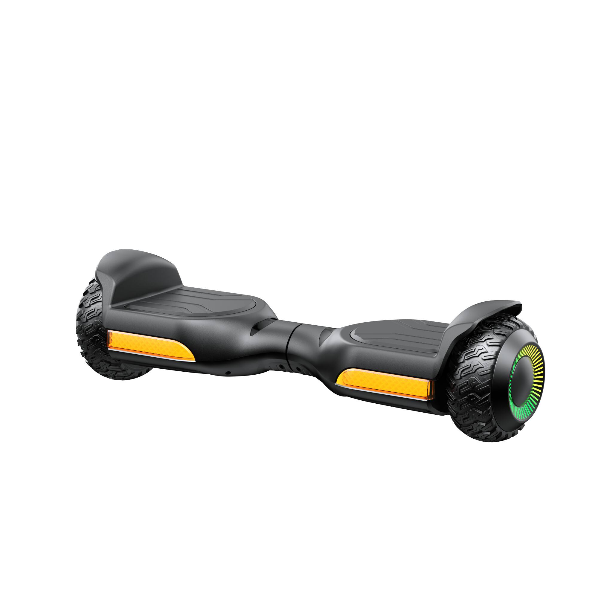 Angle. MIHOVER - Hoverboard with Go-Kart Kit, 6.5" Electric Hoverboard Kart Combo, 500W, 7.75 MPH, Bluetooth Speaker and LED Lights - Black.