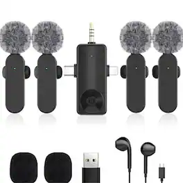 METALTON - 1 four One Lavalier Microphone For Ipad Android Camera Computer Mini Noise Reduction Recording Mic Ultra low - 4 Mic