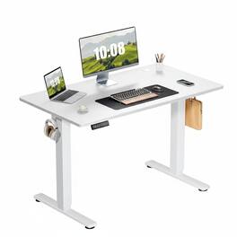 AOITUN - Height Adjustable Electric Standing Desk 40" - Ergonomic Design for Home Office - Enhance Productivity and Comfort Daily - White