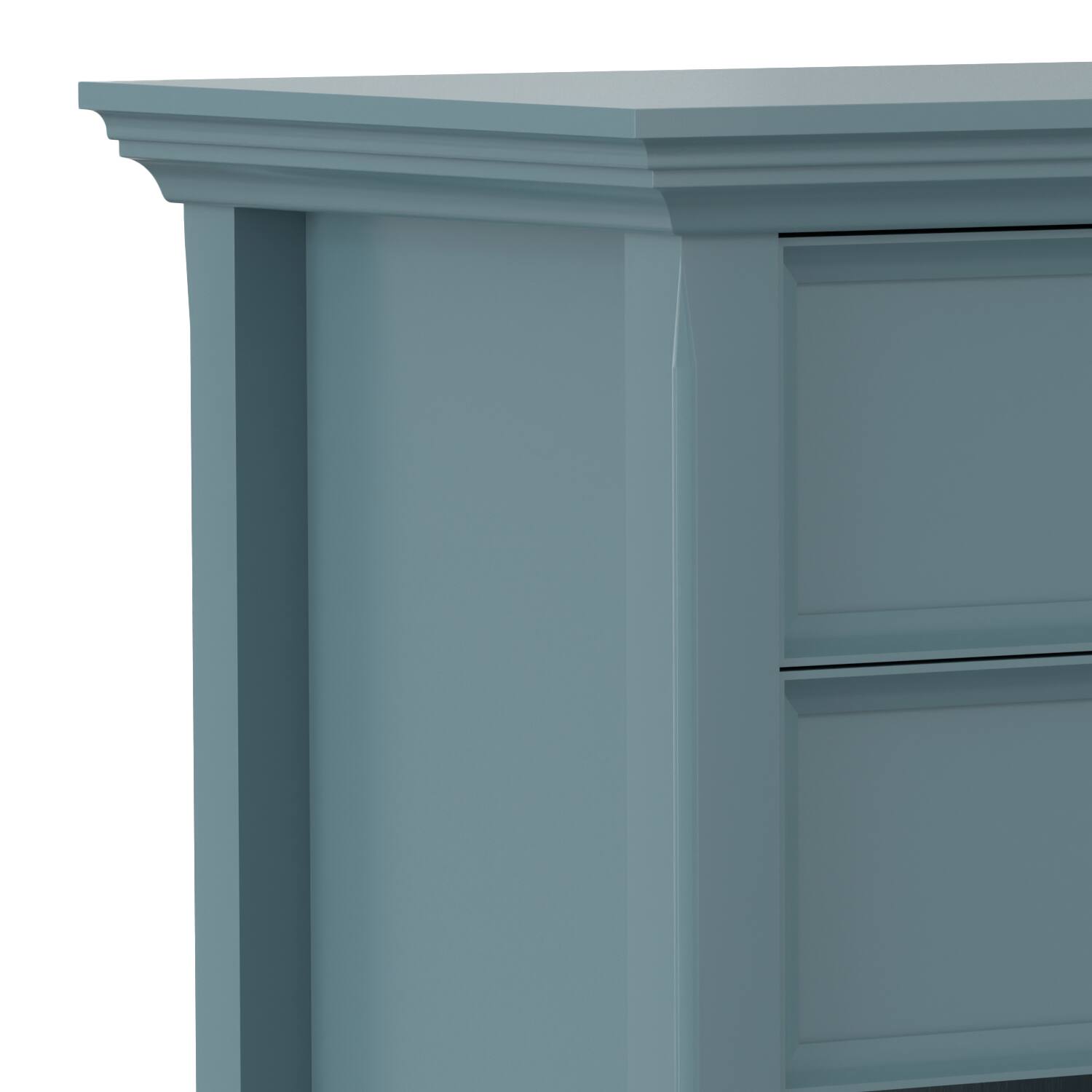 Angle. Simpli Home - Amherst 24 inch Wide Solid Wood Transitional Bedside Table in French Blue - French Blue.