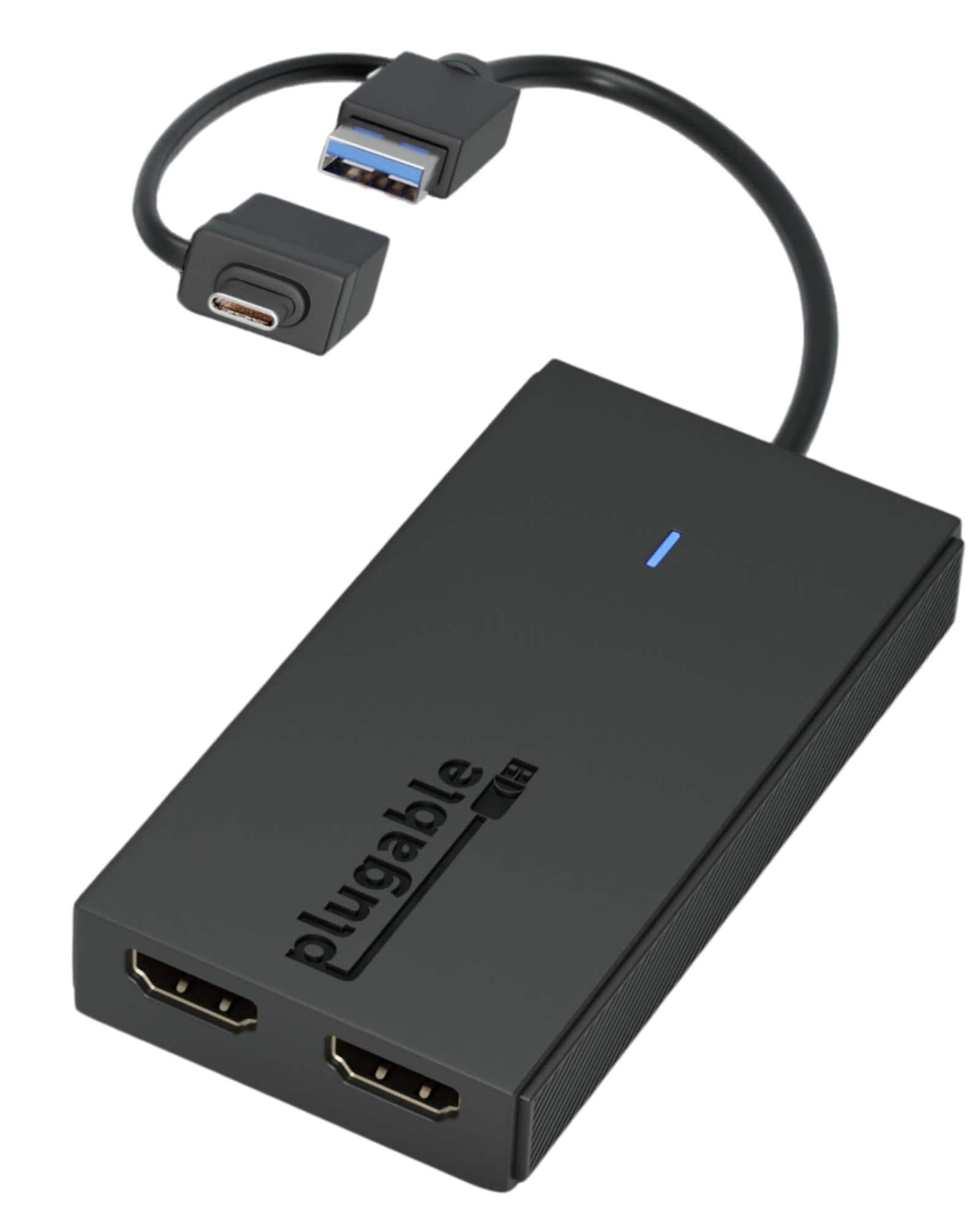 Plugable - USB-C to Dual HDMI Adapter for M1/M2/M3/M4 macOS Systems, Windows, ChromeOS - Broad Compatibility - Black