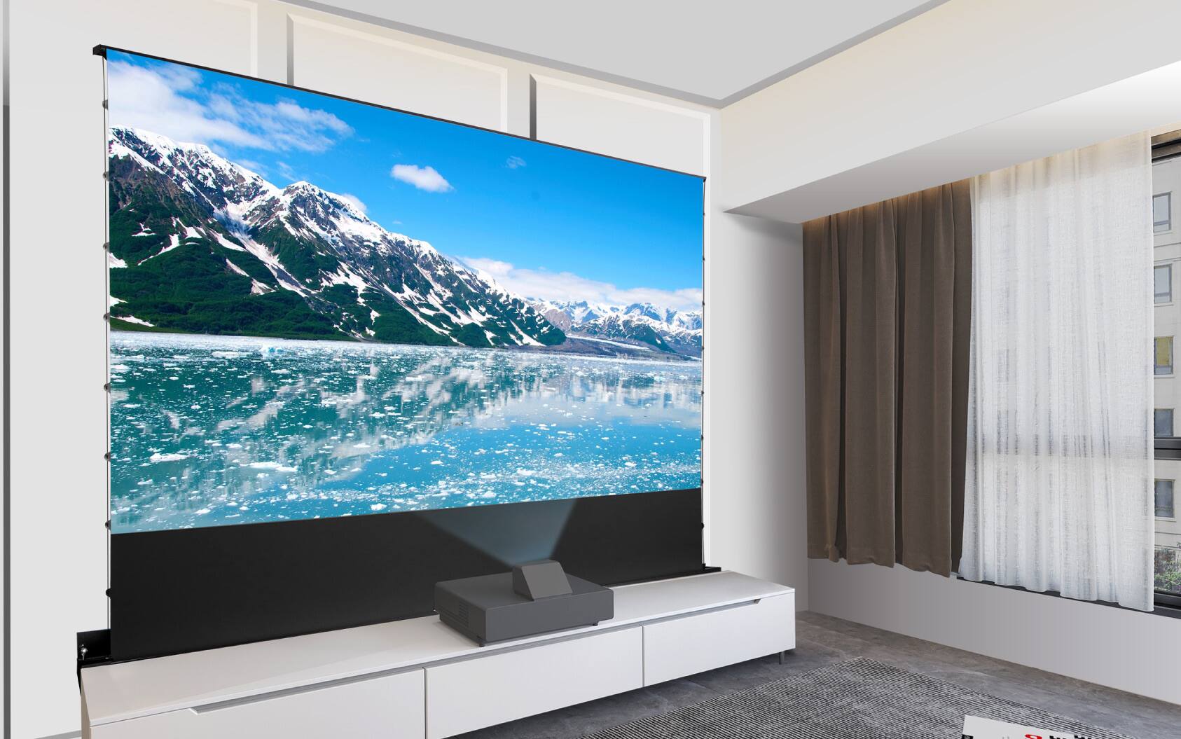 Alt View 15. Screen Innovations - Short Throw Lift - 120" - Floor Rising ALR Ultra Short Throw Projector Screen - Black.