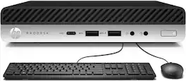 HP - Refurbished Excellent - EliteDesk 800G3 Mini Desktop PC, Intel i7-6500T up to 3.1GHz, 8GB DDR4, 256GB NVMe SSD, USB WiFi & BT, Windows 11 Pro - Black