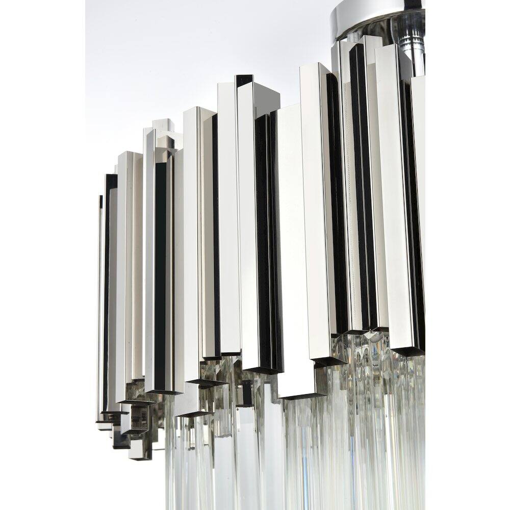 Alt View 1. Elegant Lighting - Willow 16 Inch Flush Mount Ceiling Light In Chrome - Chrome And Clear.
