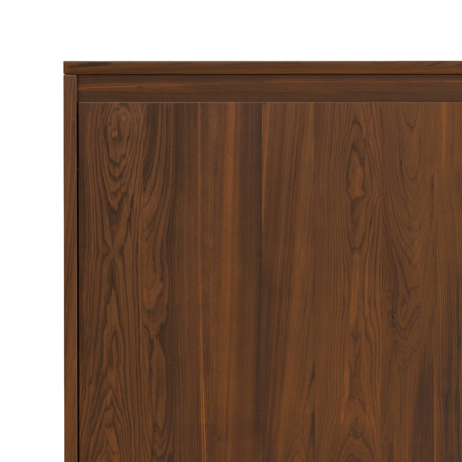 Alt View 8. Simpli Home - Hunter 3 Door Sideboard Buffet in Walnut Veneer - Walnut Veneer.